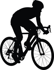 Obraz premium Cyclist riding bicycle in dynamic motion with focused expression