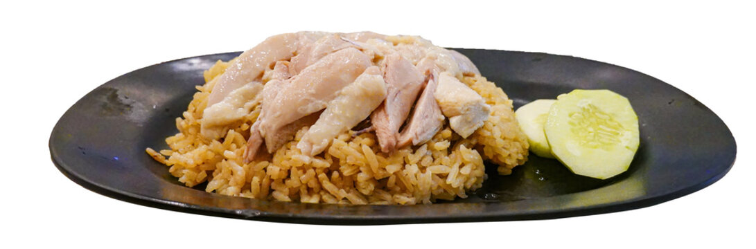 Chicken rice on transparent background, chicken rice are traditional chinese and asian delicious tasty food