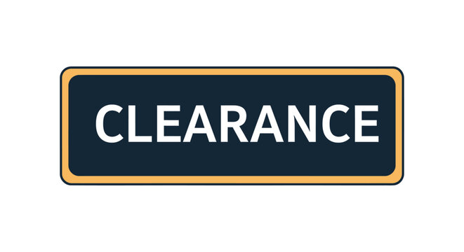 Discount label with clearance text on a colored sign board