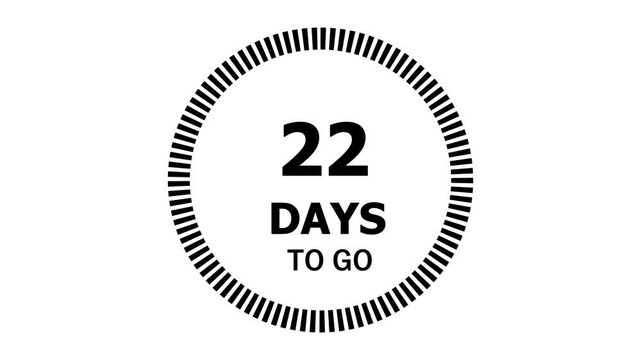 22 Days To Go Minimal Circular Timer Animation