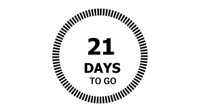21 Days Remaining Countdown Circle Motion Graphic