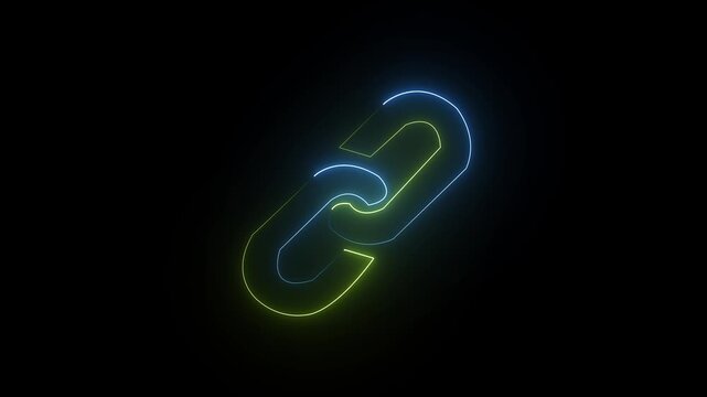 Straight neon line icon animated. abstract saber light border illustration .bright neon lines.The horizontal  on a black background. 4k ....