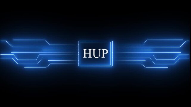 Abstract Neon CPU ROM 4K Video Loop, Digital Motherboard Data Flow, Tech HUP API Animation on black Background....
