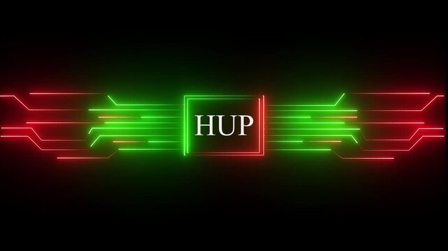 Abstract Neon CPU ROM 4K Video Loop, Digital Motherboard Data Flow, Tech HUP API Animation on black Background....
