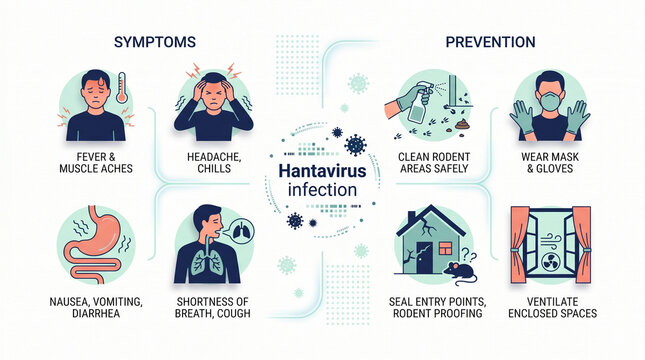 Hantavirus infection medical prevention infographic