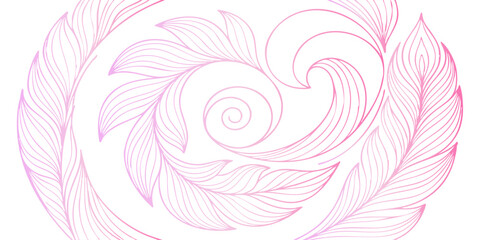 Seamless vector pattern of abstract pink floral background with circles, vintage swirls, and decorative curves for wallpaper design © Kaosar
