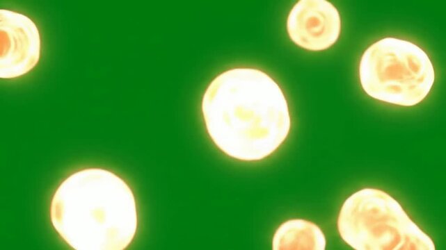 Luminous Abstract CGI Animation Illustrating Stem Cells in Vibrant Green Background for Cellular Repair and Regeneration Concept