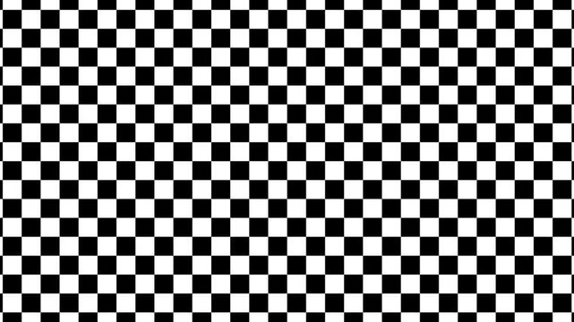 Black and white checkerboard pattern moving background loop