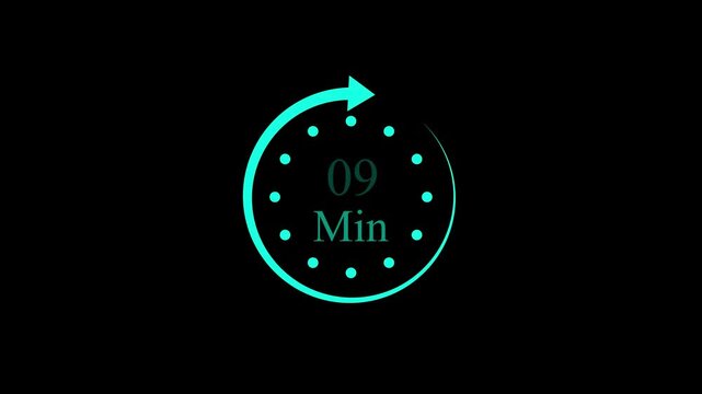 White color circle arrow refresh icon and 98 min timer icon.minutes stopwatch icon. Stopwatch icon in flat style