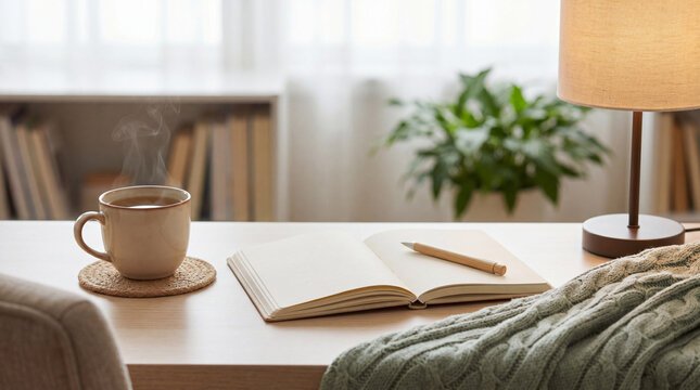 Mental wellness journaling corner for self care routines