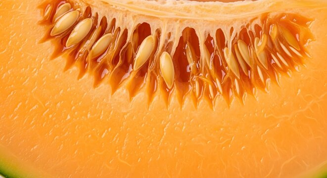 Vibrant Orange Melon Seeds Pattern.