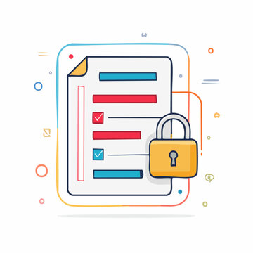 Secure Document Checklist with Padlock Icon