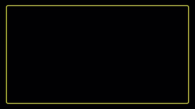 animated flat outline rectangle shape animation in 4K animation line drawing style motion graphic with alpha channel on transparent background flat outline rectangle shape animation