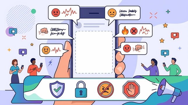 Online Harassment and Cyberbullying Prevention Concept.