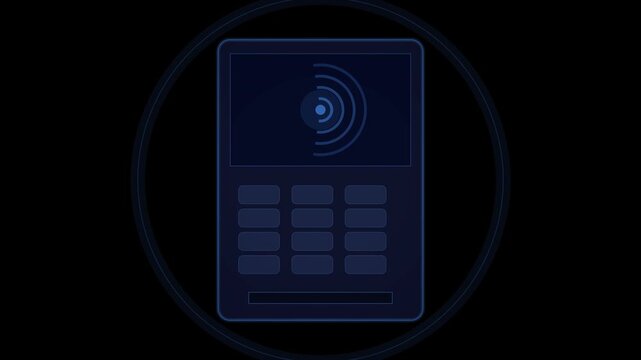 Payment Terminal Close Up NFC Keypad Animation Loop Alpha