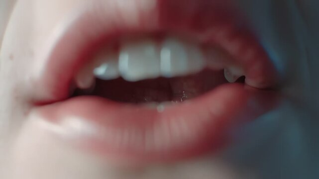 Mouth Wide Open View Showing Tongue Inside a Brightly Lit Opening