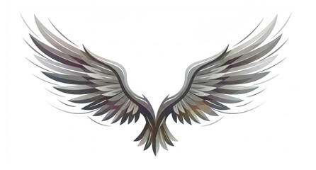 Obraz premium Abstract Bird Wings Silhouette Vector Art with Dynamic Motion and Spread Feather Shape