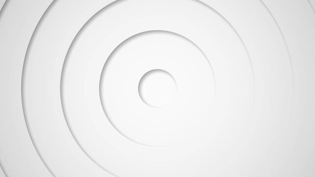 Minimalist white concentric expanding circles abstract animation loop