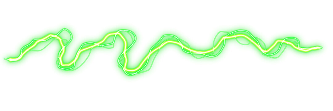 Cinematic Green Electroshock Lightning Bolt Overlay Element