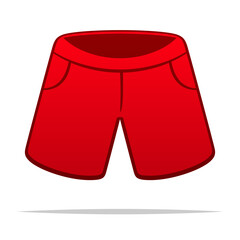 Cartoon red shorts pants vector isolated illustration © FARBAI