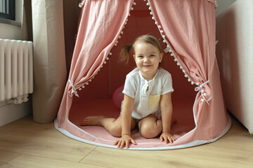 toy tent in the children's room, a small house for a little girl, © Leka