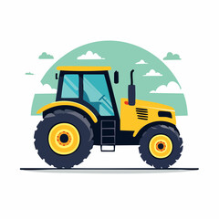 Naklejka premium Yellow Tractor Illustration