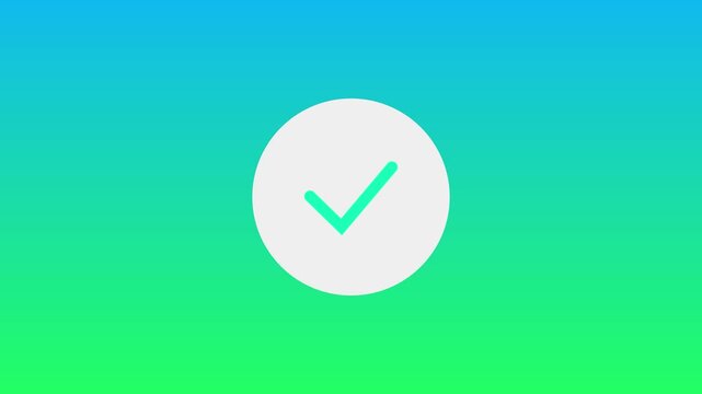 tik Mark Animation on green Background Animated OK Check Mark Icon.4k video