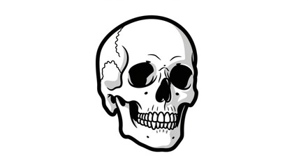 Human skull illustration with detailed bone structure. © Mbeji