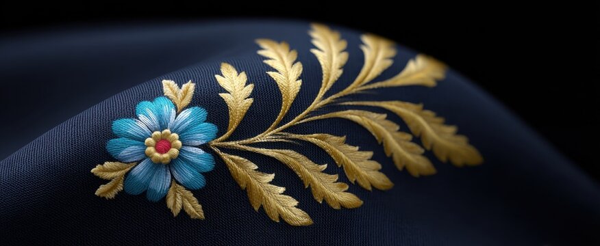 Kain biru elegan dengan lembut berombak dan mewah cocok untuk berbagai kesempatan