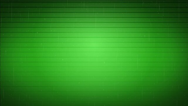 Green screen display with horizontal lines, analog TV retro logo.