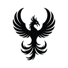 Obraz premium phoenix silhouette icon on white background