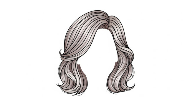 Illustration of a Wavy Hairstyle with Subtle Highlights.