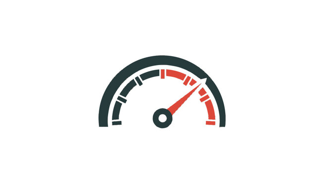 Fuel gauge with red needle indicator.