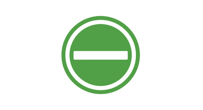 Green Circle Prohibition Sign Symbol.