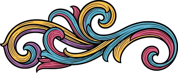 Fototapeta premium Colorful swirling abstract decorative element design.