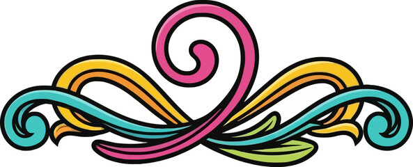 Fototapeta premium Colorful swirling abstract decorative element design.