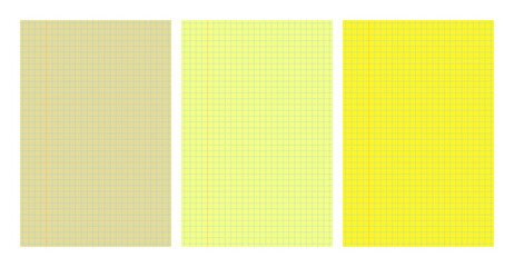 Set of yellow legal pad pages with grid designs © dniprodd