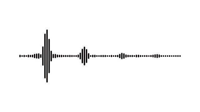 Sound waves for global audio, streaming motion on white screen background professional audio wave digital frequency music waves oscillation for 4k video.