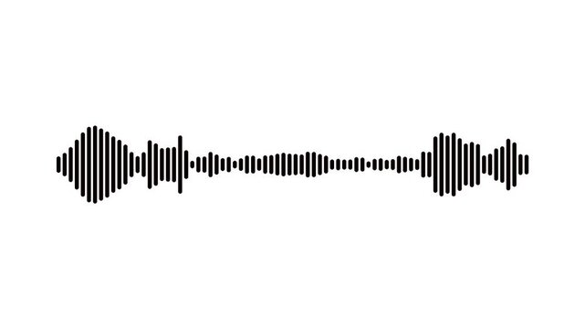 White audio waveform spectrum animation, with white background digital sound wave visualization for professional voice record and frequency motion display 4k video.