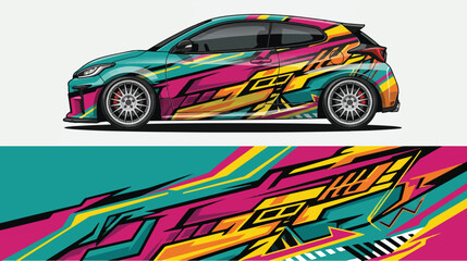 Obraz premium Car with colorful abstract design 9.