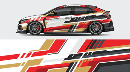 Obraz premium Car with racing stripe design.