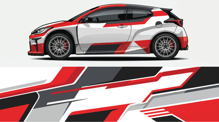 Fototapeta premium Red and white sports car design 2.