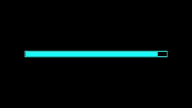 Loading process line. white progress loading bar on black background. animation