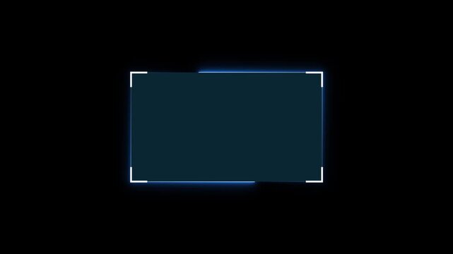 Futuristic neon HUD callout frame for digital interface. Sci fi HUD lower third with for broadcast titles.animation