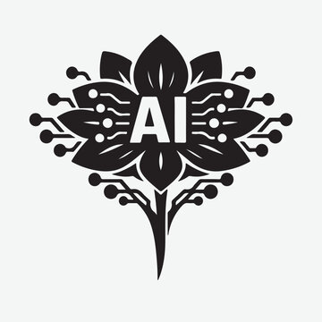 ai flower Silhouette vaktor icon 