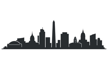 Fototapeta premium Buenos Aires Skyline Silhouette - Simple Composition