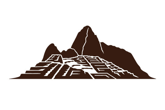 Machu Picchu Mountain Silhouette Design