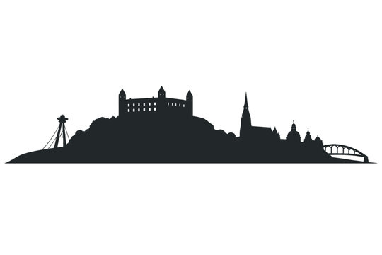 Bratislava Skyline Silhouette Vector Illustration