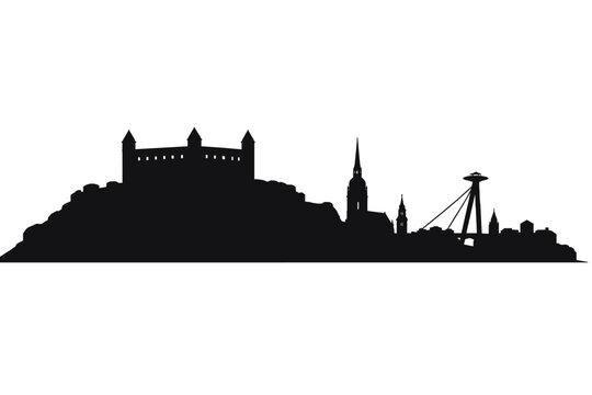 Bratislava Skyline Silhouette Vector Illustration