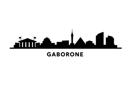 Gaborone Botswana Skyline Silhouette Vector Illustration